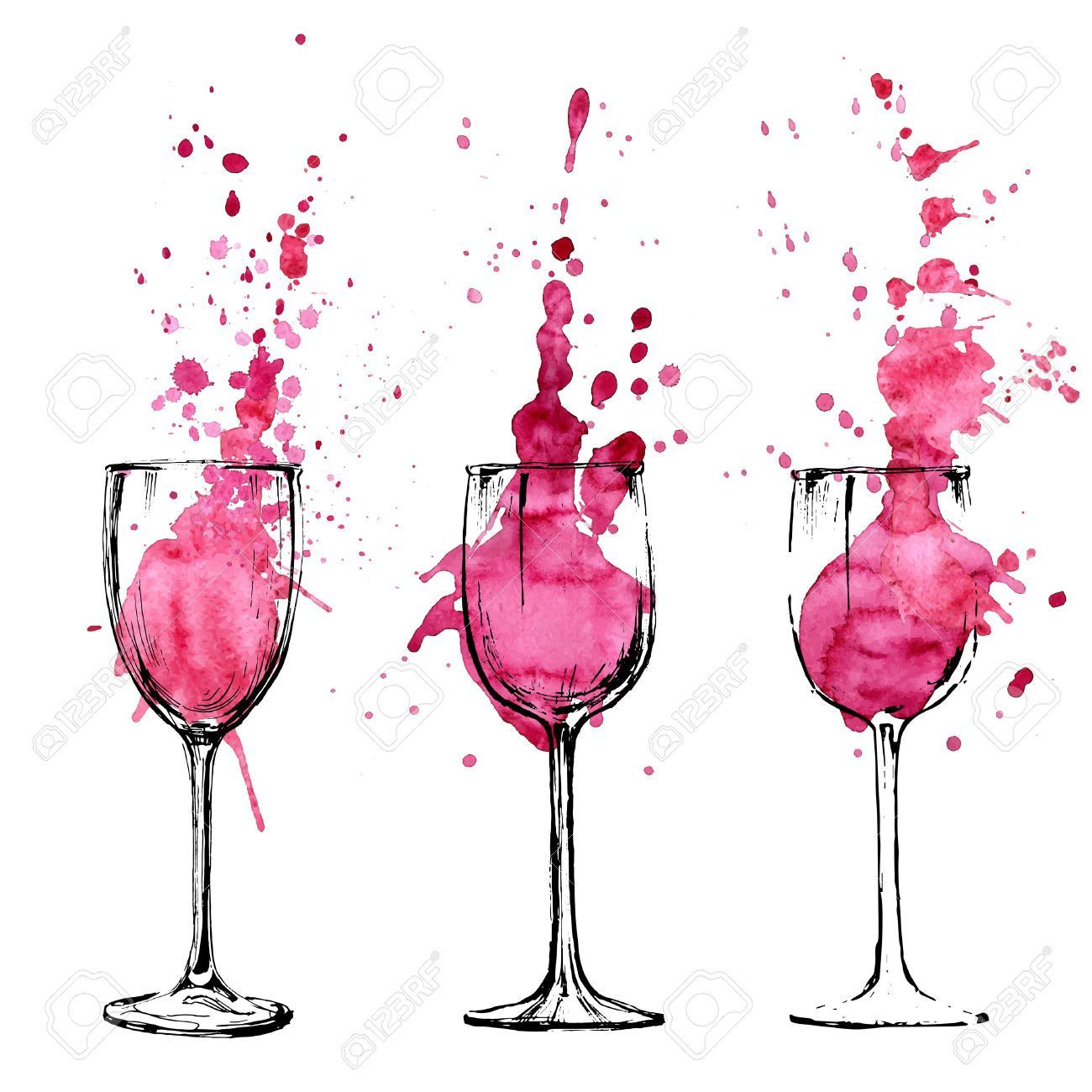 1300x1300 Image Result For Watercolor Wine Glass Wei In 2018 - Watercolor Wine Glass