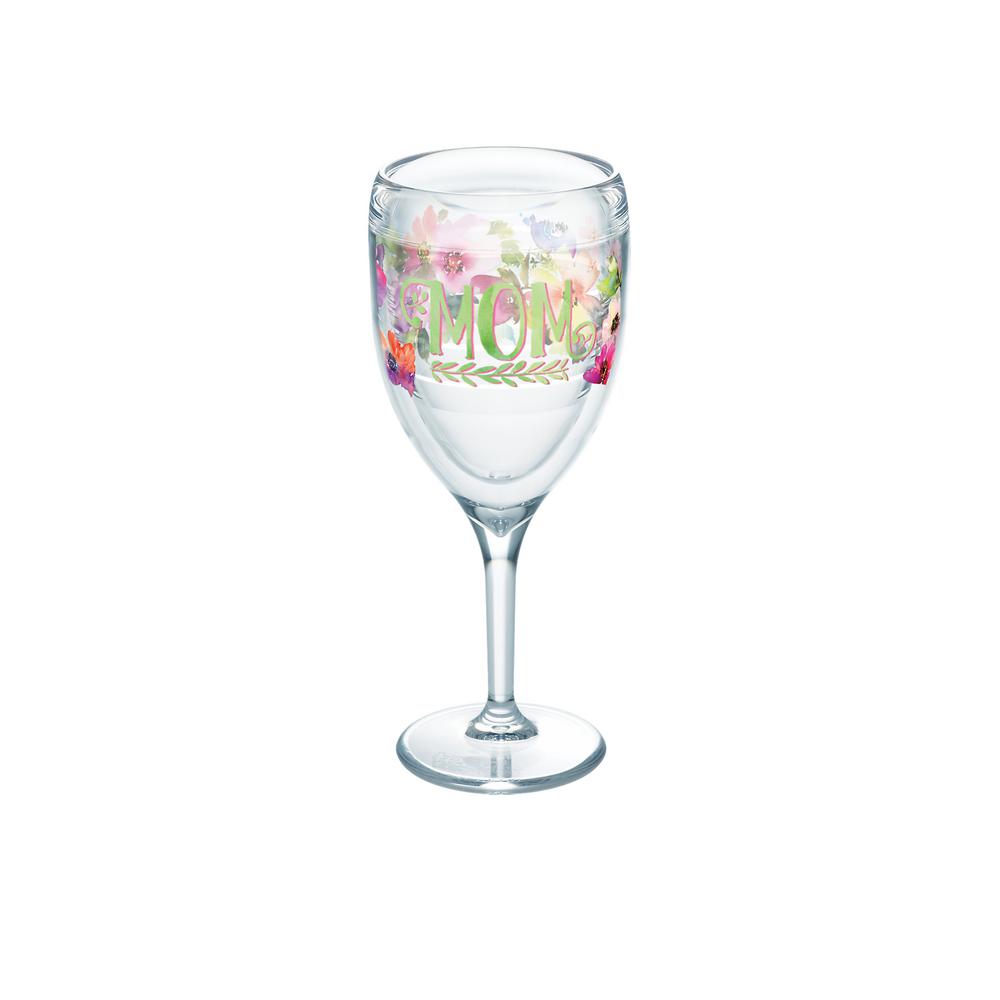 1000x1000 Tervis 9 Oz. Mom Watercolor Floral Wine Glass Tumbler 1247514 - Watercolor Wine Glass