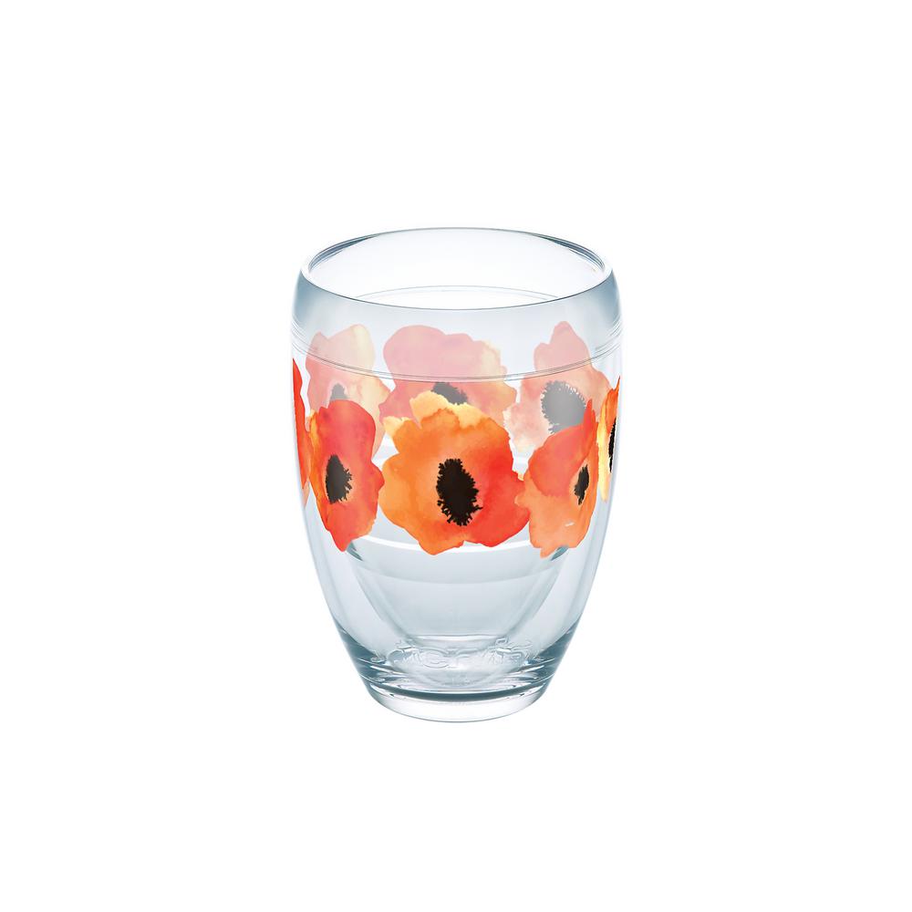 1000x1000 Tervis Watercolor Poppy 9 Oz. Double Walled Tritan Stemless Wine - Watercolor Wine Glass