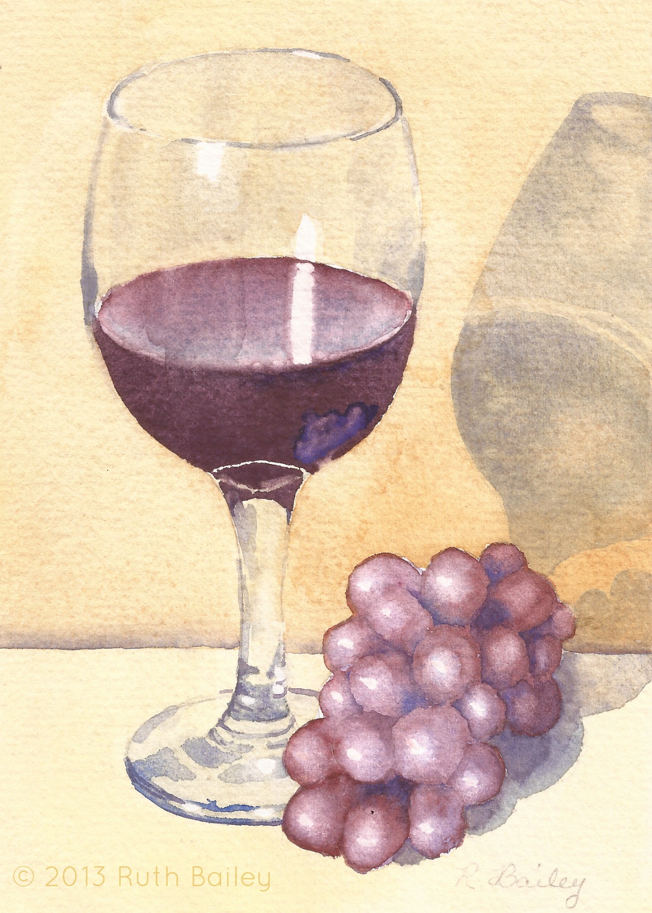 1338x1873 Wine Glass Ruth Bailey, Artist - Watercolor Wine Glass
