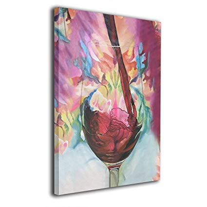 425x425 Okoart Canvas Wall Art Prints Watercolor Red Wine - Watercolor Wine Glass