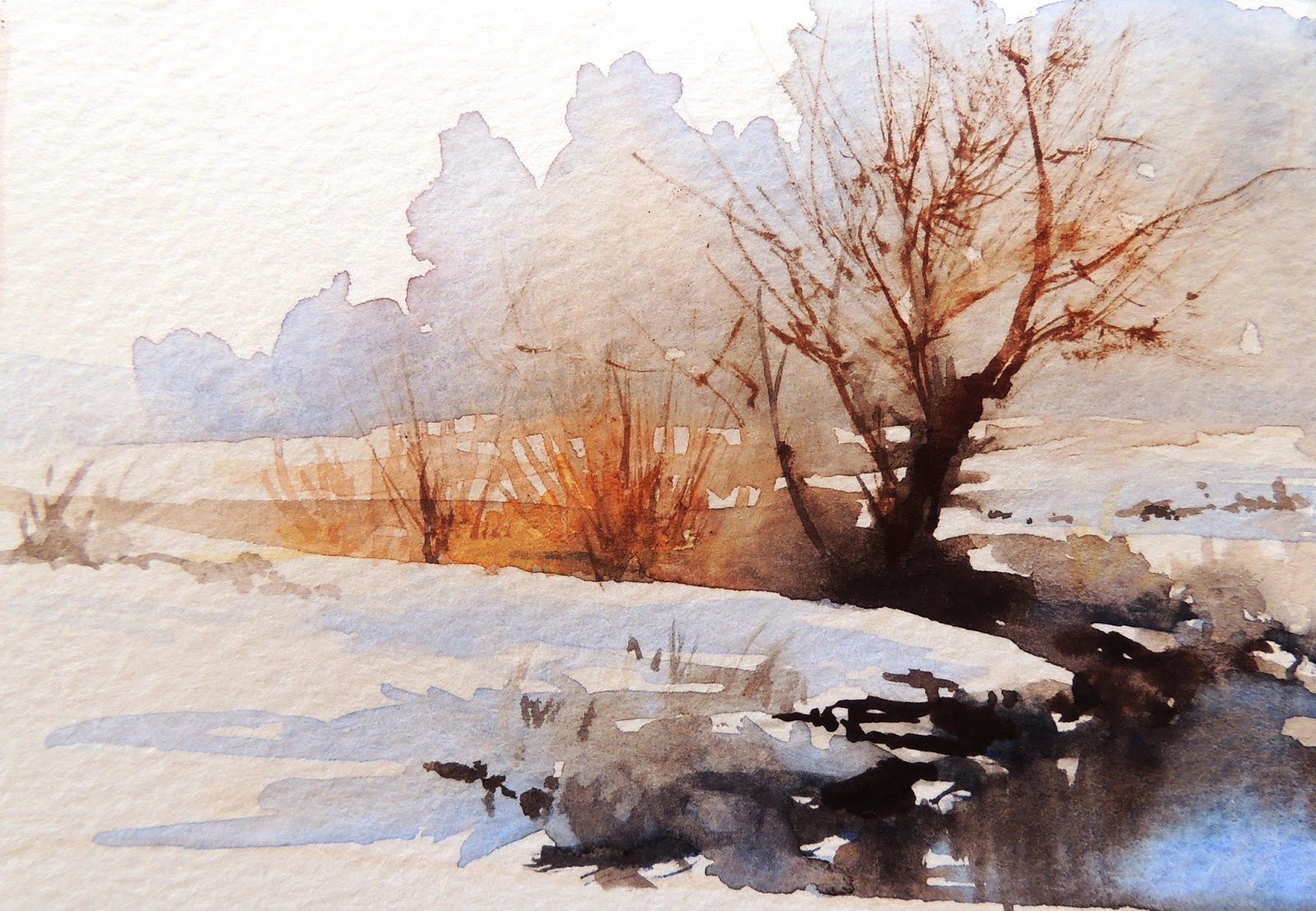 1600x1108 Susan Kennedy Art Winter Watercolor! - Watercolor Winter Landscapes