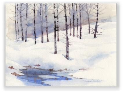 425x318 Watercolor Winter Landscapes - Watercolor Winter Landscapes