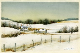 330x217 Snow Scenes Winter Watercolors Gertrude Herbert Institute Of Art - Watercolor Winter Snow Scenes