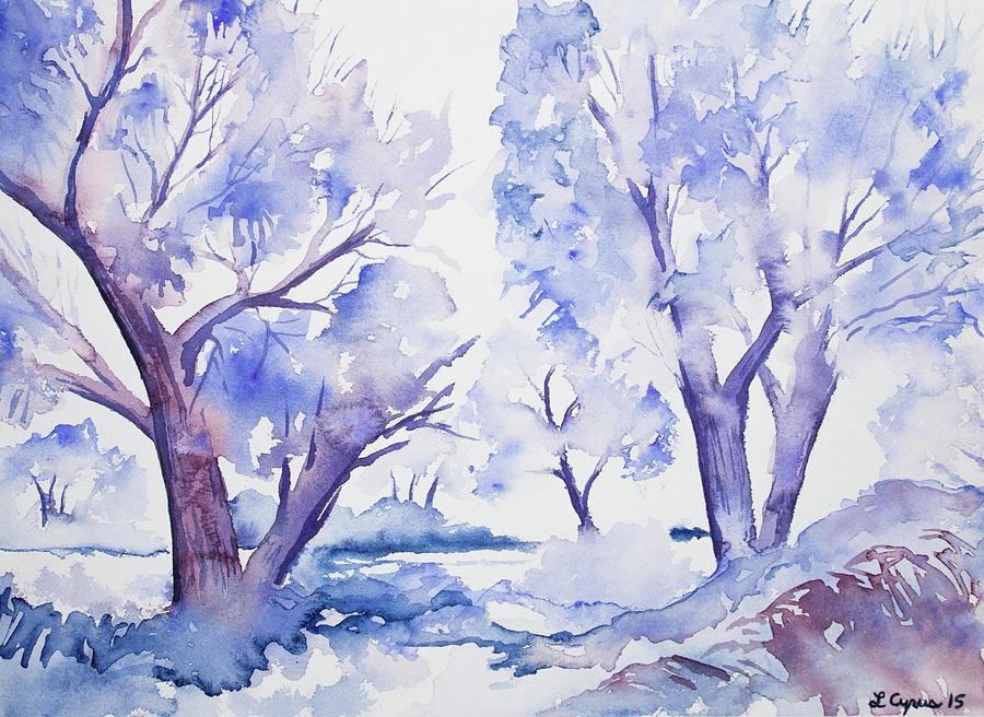 900x656 Watercolor - Watercolor Winter Trees