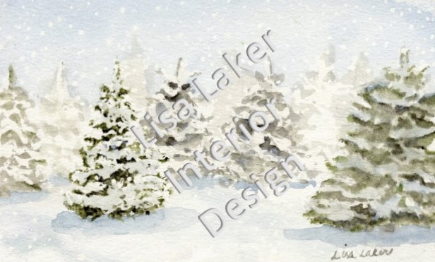616x371 Watercolor Winter Trees Download - Watercolor Winter Trees