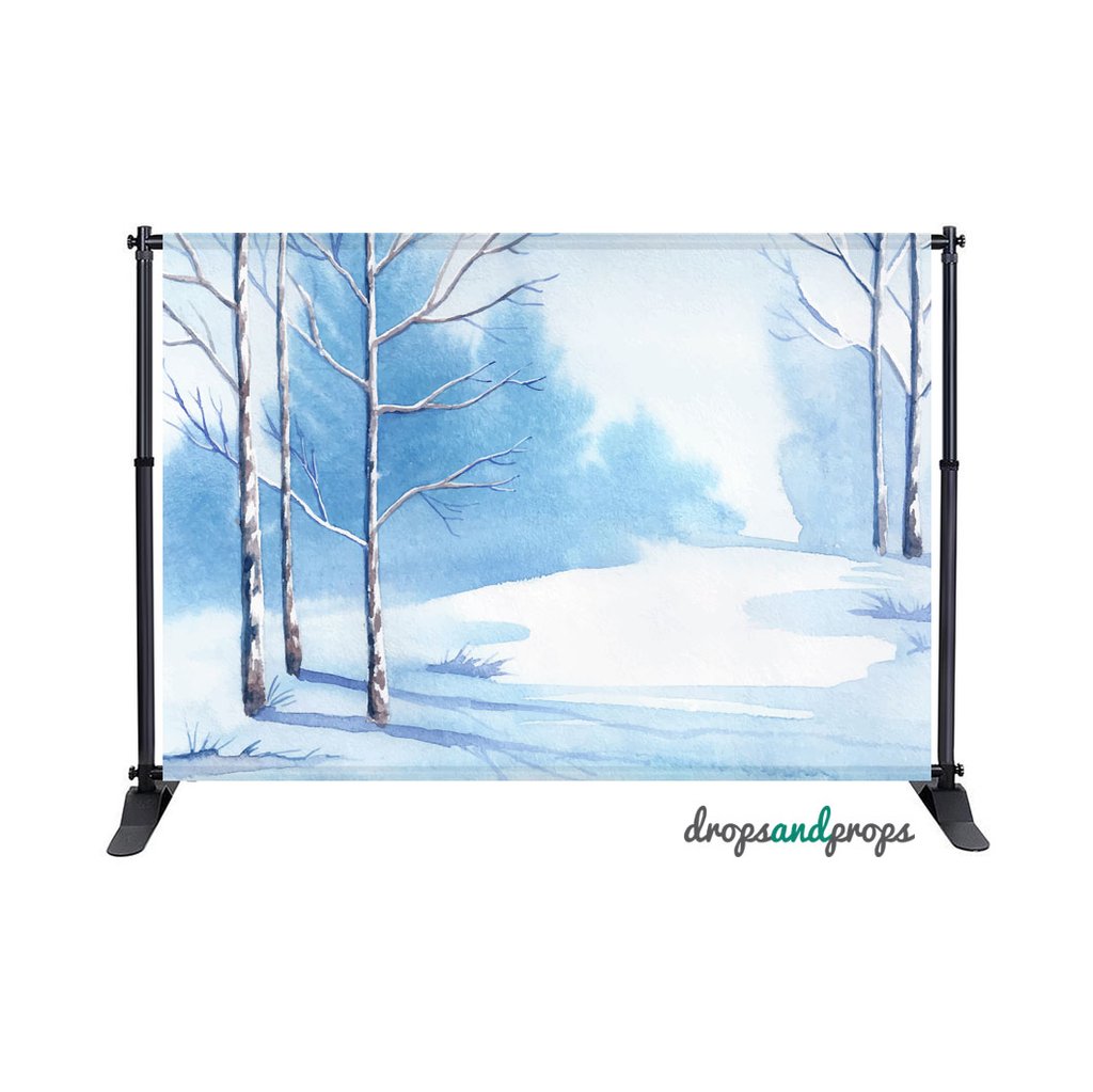 1024x1023 Watercolor Winter Trees Photography Backdrop Drops Amp Props - Watercolor Winter Trees