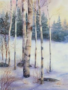 236x313 392 Best Watercolour Snowwinter Images In 2018 - Watercolor Winter Trees