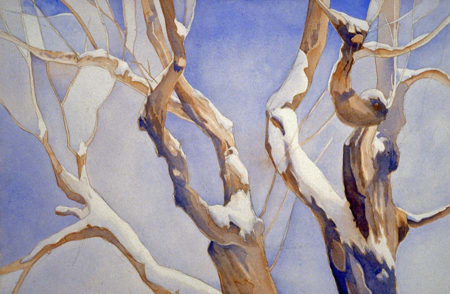 900x588 Winter Trees Greg Foundmyself - Watercolor Winter Trees