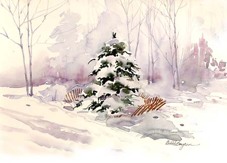 450x323 Brighten Landscap - Watercolor Winter Trees