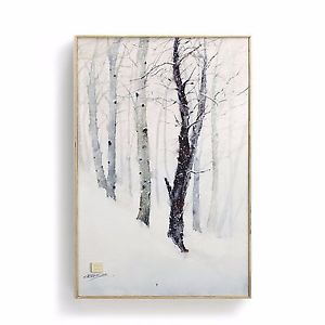 300x300 Dean Crouser Winter Trees Wall Art Canvas Watercolor Print - Watercolor Winter Trees