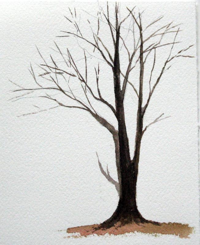 652x800 Homework For Week 10 - Watercolor Winter Trees