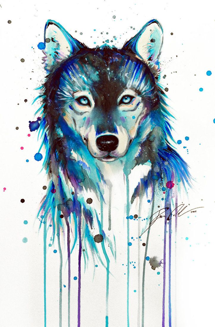 724x1103 Image - Watercolor Wolf Tattoo