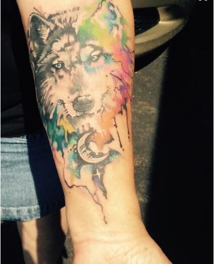 425x523 Watercolor Tattoos, Watercolor Wolf Tattoos Wolf Tattoos - Watercolor Wolf Tattoo