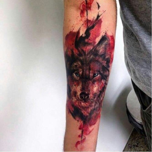 500x500 Watercolor Wolf Tattoo Tumblr - Watercolor Wolf Tattoo