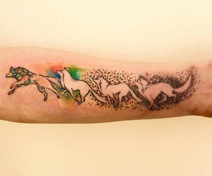 700x582 Watercolor Wolf Tattoo Design (20) - Watercolor Wolf Tattoo