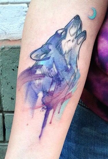 375x551 Aga Yadou Watercolor Wolf Tattoo Wolves Watercolor - Watercolor Wolf Tattoo
