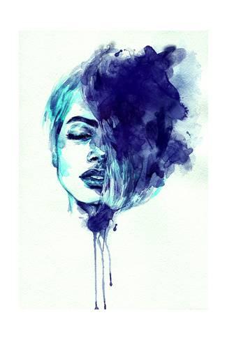 325x488 Beautiful Woman Face. Abstract Watercolor. Fashion Illustration - Watercolor Woman