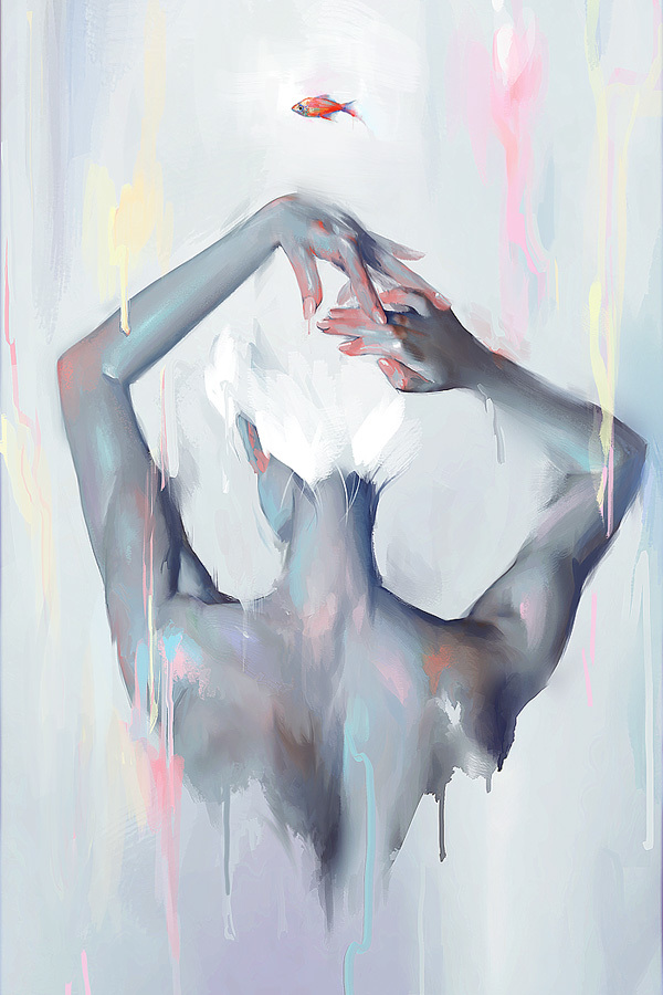 600x900 The Portrait Exhibition On Behance On We Heart It - Watercolor Woman Body
