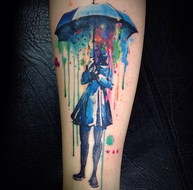 640x629 99 Artistic Watercolor Tattoos That Are Living Works Of Art - Watercolor Woman Body