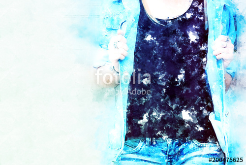 500x335 Abstract Beautiful Body Women On Watercolor Painting Background - Watercolor Woman Body