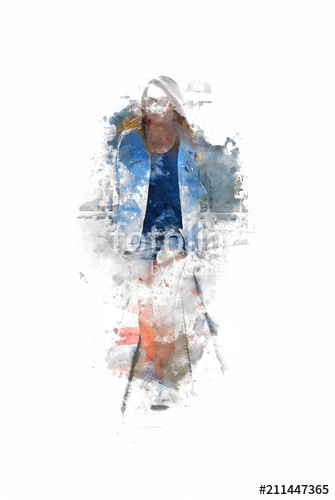 335x500 Beautiful Woman Body On Watercolor Painting Background. Stock - Watercolor Woman Body