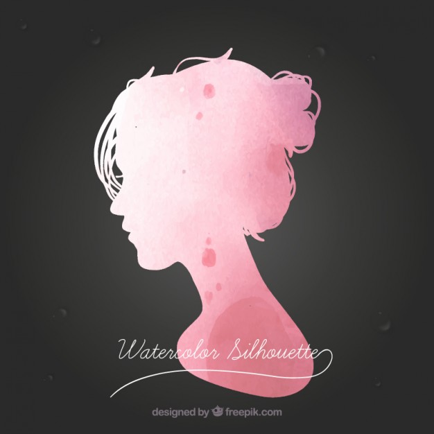 626x626 Watercolor Female Silhouette Vector Free Download - Watercolor Woman Face