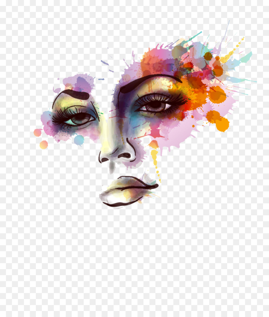 900x1060 Watercolor Painting Wall Decal - Watercolor Woman Face