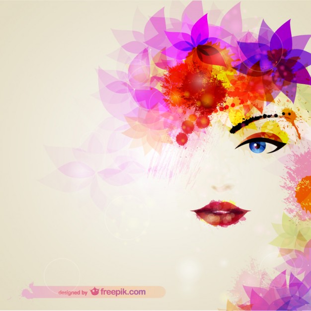626x626 Watercolor Woman Face With Flowers In The Hair Vector Free Download - Watercolor Woman Face