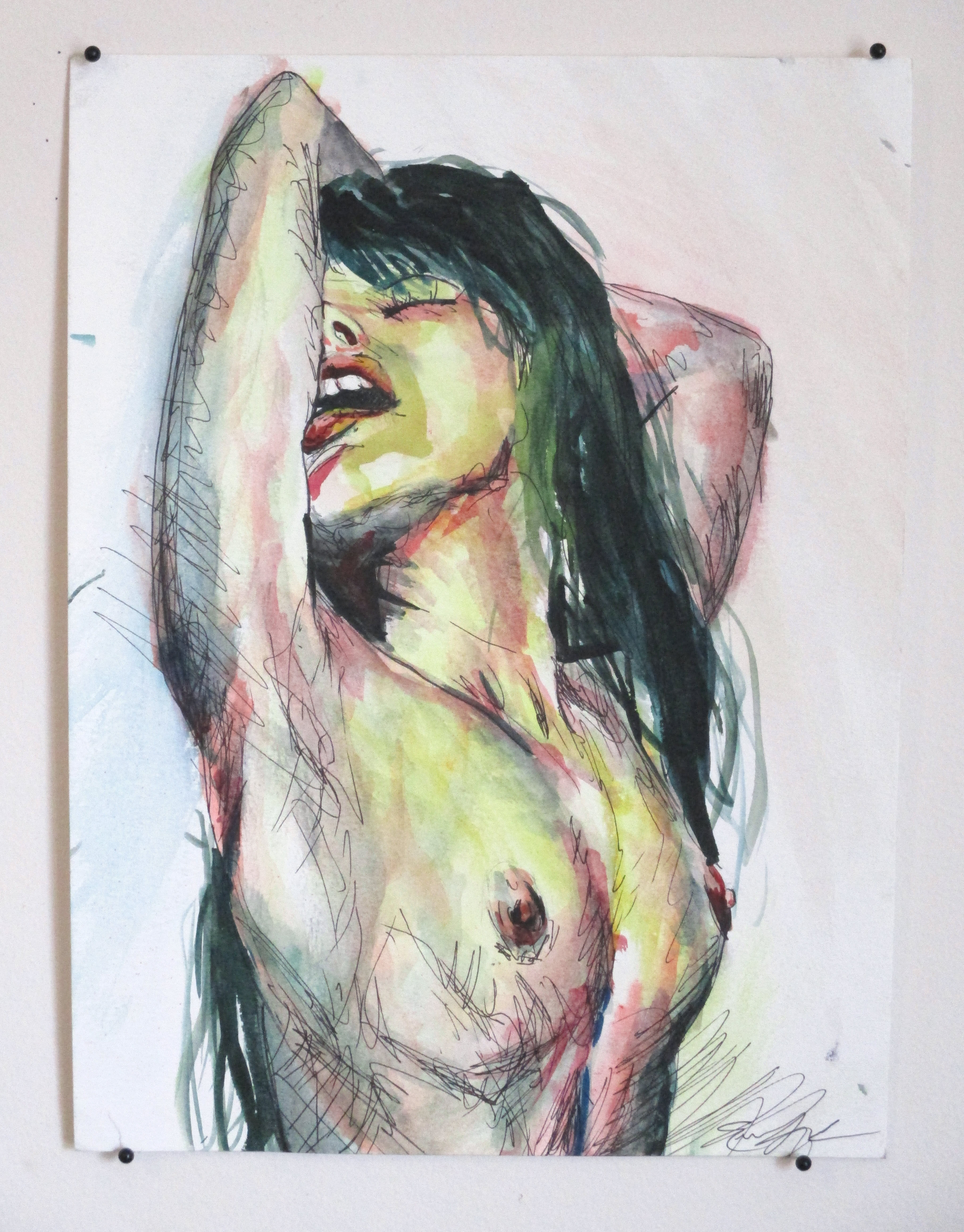 3625x4635 Figures Watercolor Amp Ink Erin Layshock - Watercolor Woman Figure