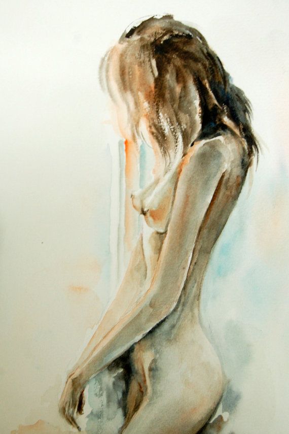 570x855 Woman Figure - Watercolor Woman Figure