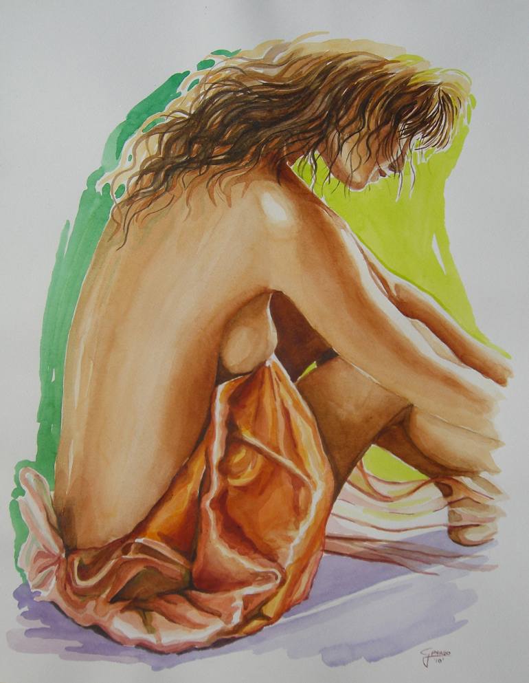 770x993 Female Figure Painting By Gina Pardo Saatchi Art - Watercolor Woman Figure