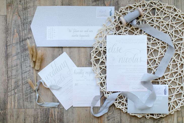 729x486 Elegant Invitation Suite With Wood Grain And Blush Watercolor - Watercolor Wood Grain