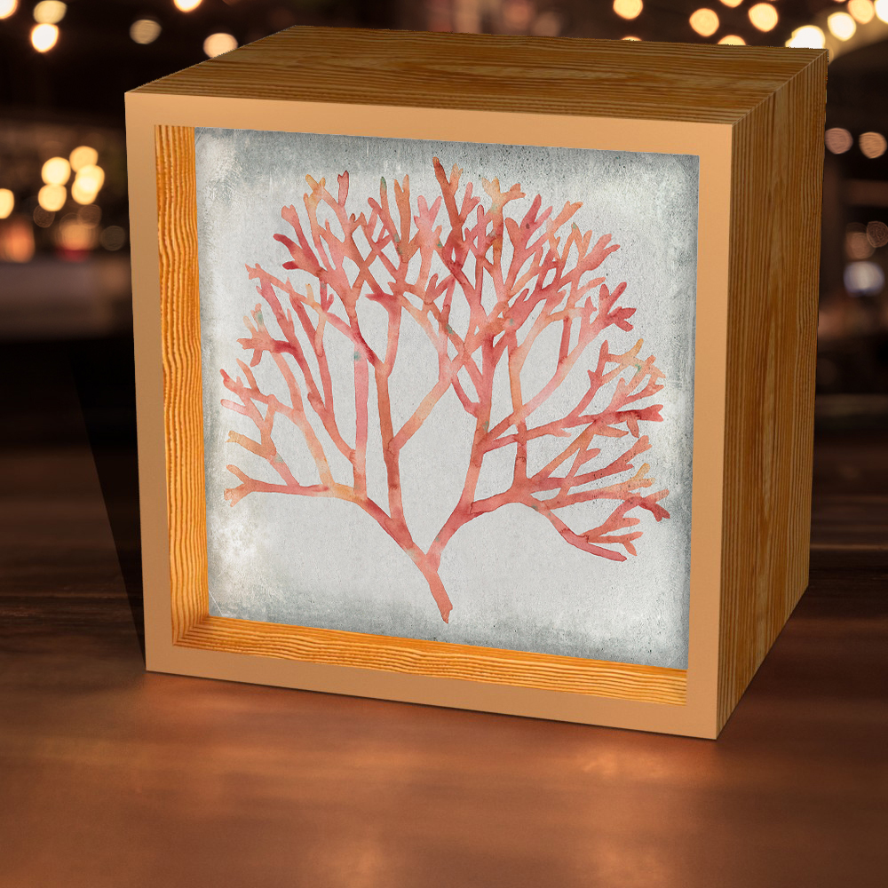 1000x1000 Watercolor Coral Light Box Arts - Watercolor Wood Grain