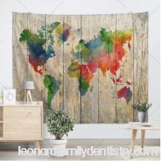 228x228 Colorful W91 Inch L71 Inch Watercolor Map Wood Grain Wall Art - Watercolor Wood Grain