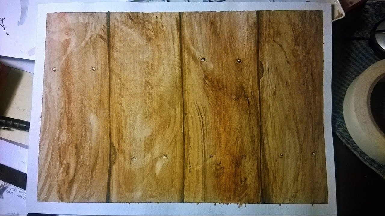 1280x720 Creating Random Wood Board Texture With Watercolor - Watercolor Wood Stain