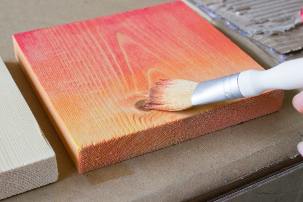 1024x683 Diy Tropical Watercolor Art On Wood - Watercolor Wood Stain