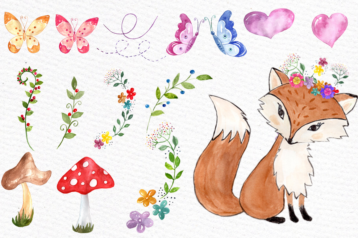 1160x772 Woodland Clipart Watercolor Cute Borders, Vectors, Animated, Black - Watercolor Woodland Animals