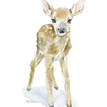 354x354 Cherry Blossoms Watercolor Painting - Watercolor Woodland Animals