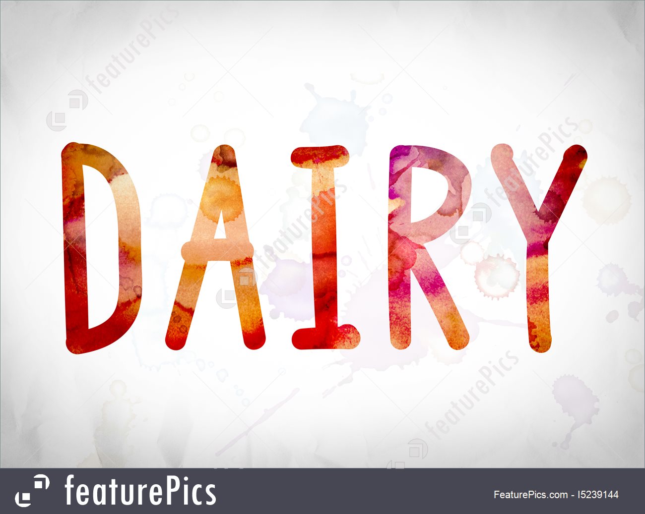 1300x1037 Dairy Concept Watercolor Word Art Illustration - Watercolor Word Art