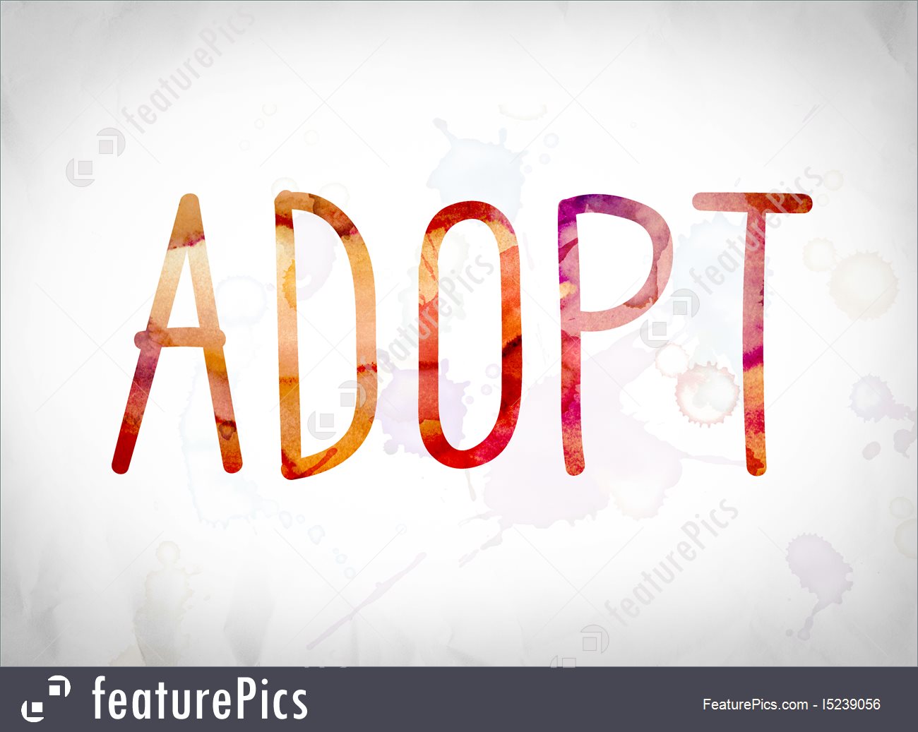 1300x1037 Adopt Concept Watercolor Word Art Illustration - Watercolor Word Art