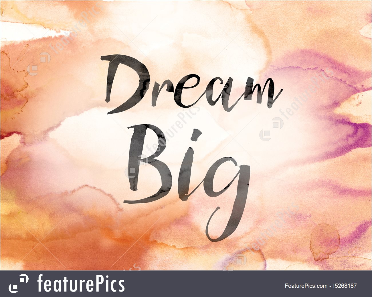 1300x1037 Illustration Of Dream Big Colorful Watercolor And Ink Word Art - Watercolor Word Art