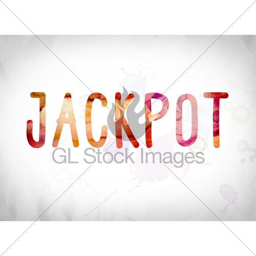 500x500 Jackpot Concept Watercolor Word Art Gl Stock Images - Watercolor Word Art