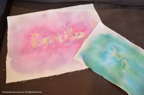 550x366 Watercolor Word Art On Fabric Plus A Free Printable! - Watercolor Word Art