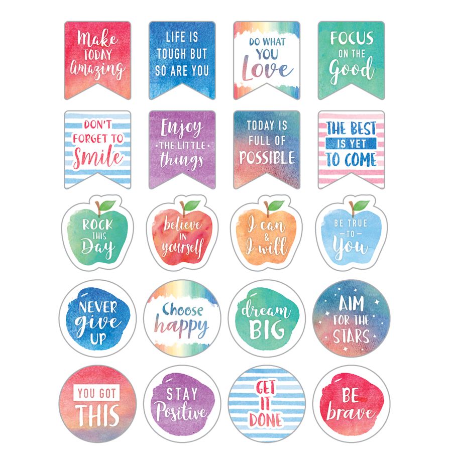 900x900 Watercolor Words To Inspire Planner Stickers - Watercolor Words