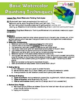270x350 Basic Watercolor Painting Techniques Lesson Plan Amp Worksheet (Pdf) - Watercolor Worksheet
