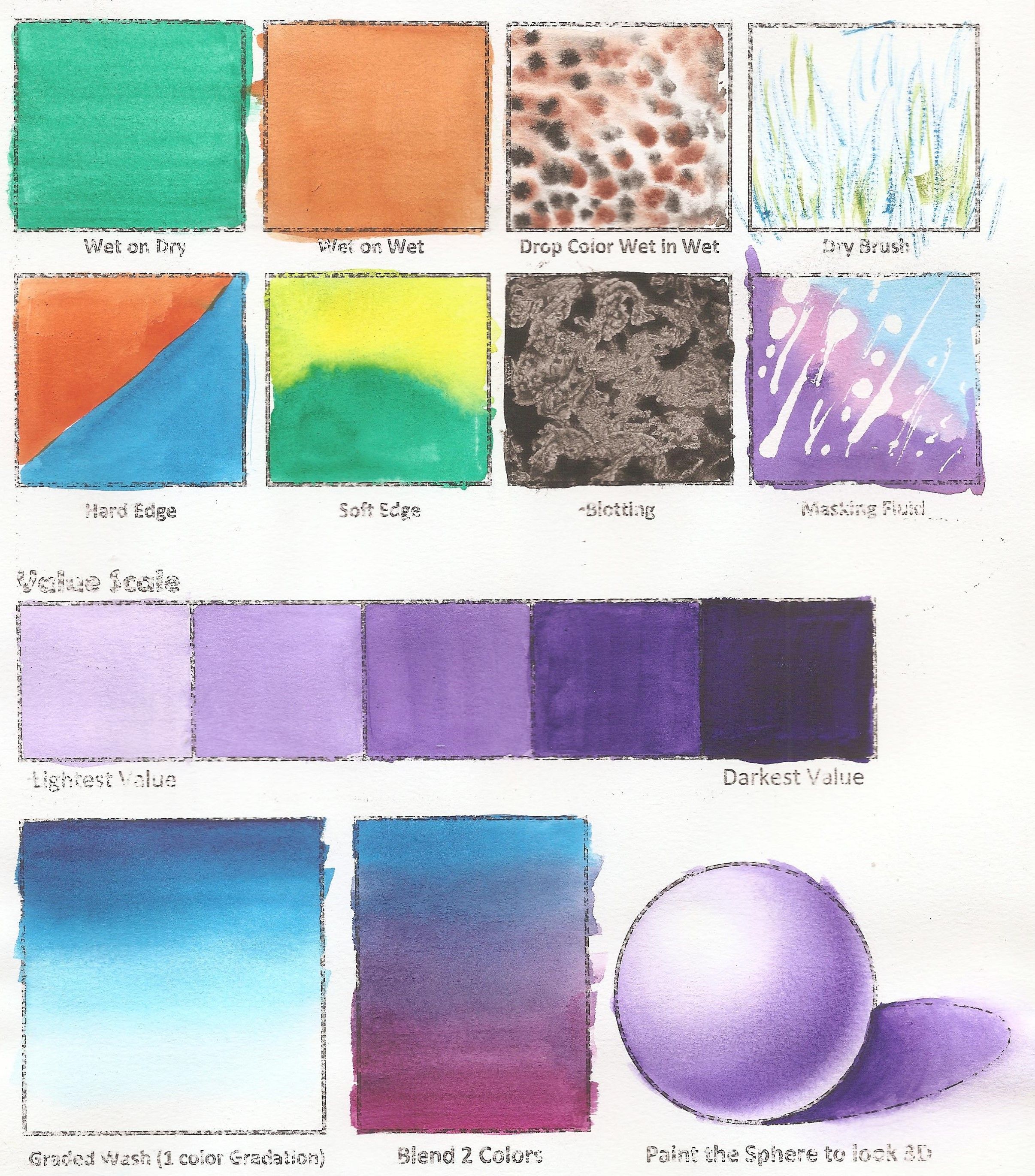 2412x2742 Basic Watercolor Painting Techniques Lesson Plan Amp Worksheet - Watercolor Worksheet