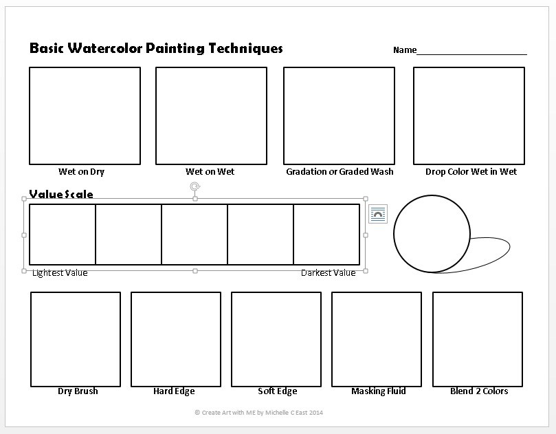 809x631 Basic Watercolor Painting Techniques Worksheet - Watercolor Worksheet