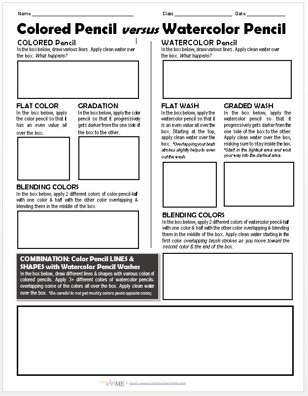 625x805 Color Pencil Versus Watercolor Pencil Worksheet - Watercolor Worksheet