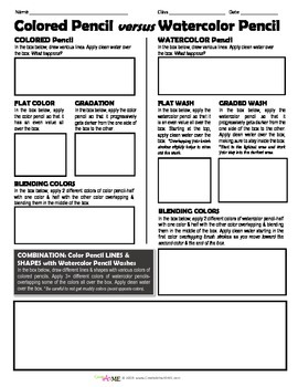 270x350 Colored Pencil Versus Watercolor Pencil Worksheet Tpt - Watercolor Worksheet